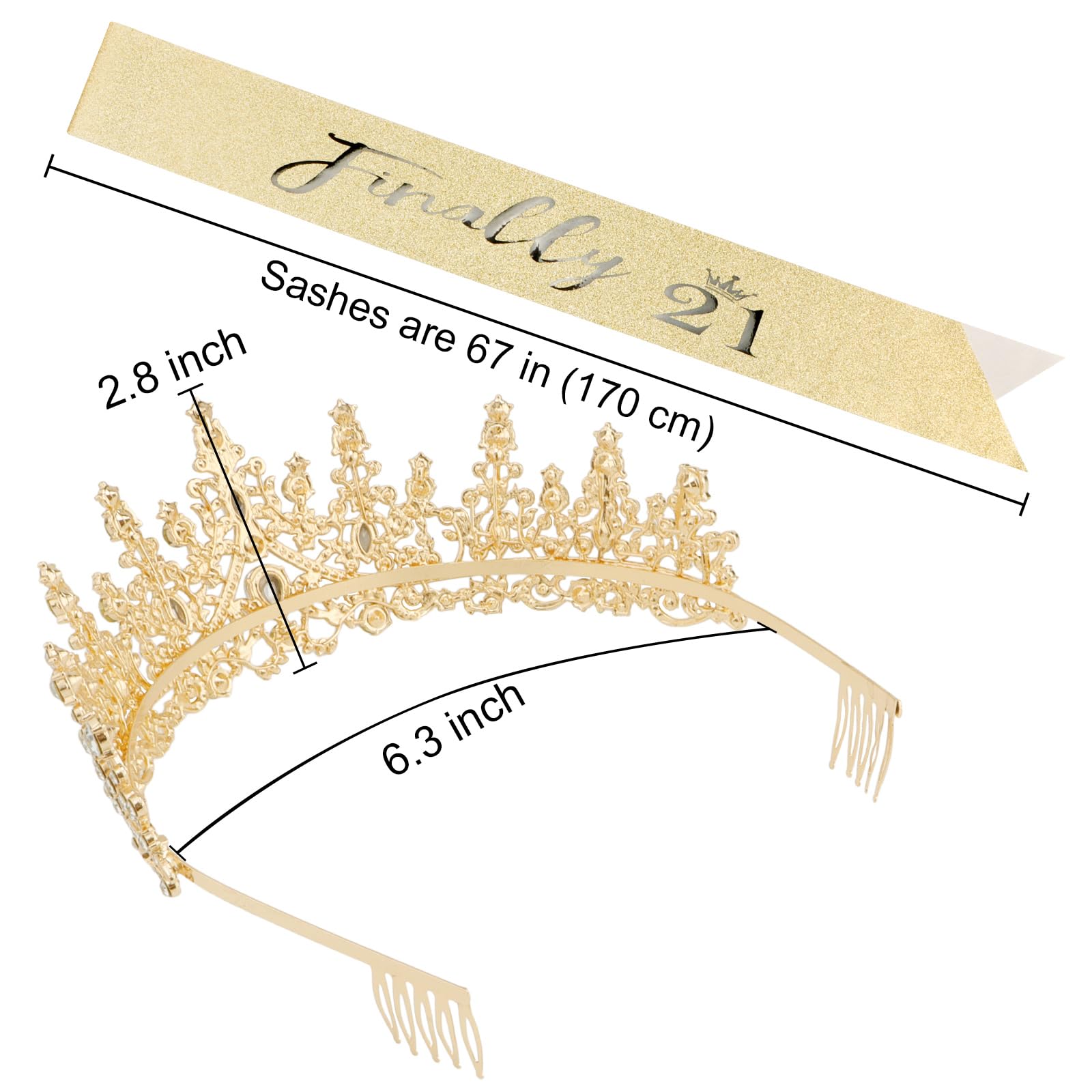 COCIDE 21st Birthday Sashes, Crowns, and Decorations - Sash, Tiaras Set for Women and Girls, Party Favor Supplies - Image 7