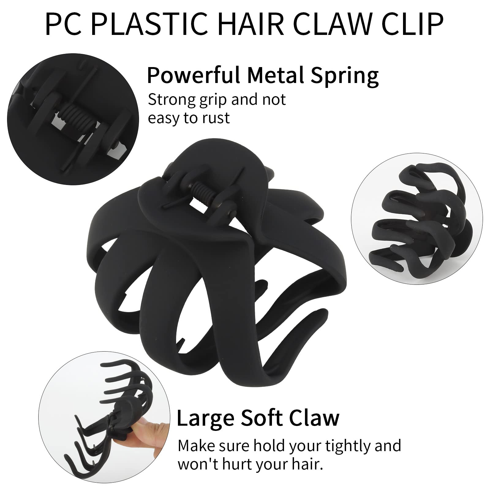 COCIDE 4PCS Hair Claw Clips for Women Acrylic Large Octopus Clip Non-slip Big Spider Hair Claw for Girls Surper Strong Hold Grip Hair Jaw Clip for Thick Hair Accessories for 3.15 inch / 8 cm - Image 6