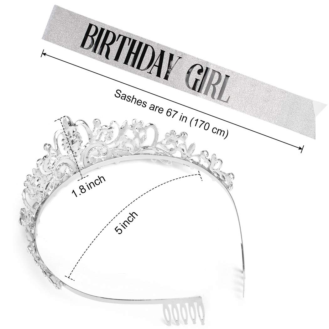 COCIDE Birthday Sash & Tiara Set - Rhinestone Tiara & Sash for Women's Birth Party Decoration Kit - Image 7