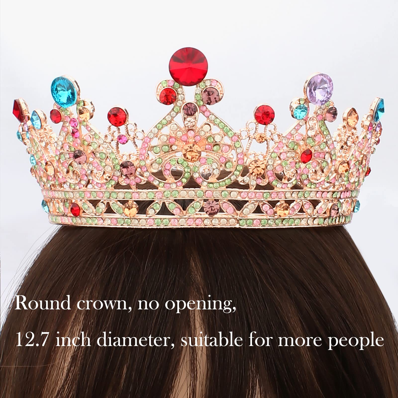 COCIDE Crown for Women Crystal Queen Crowns and Tiaras Girls Full Round Wedding Headband Hair Accessories for Birthday Pageant Prom Bridal Party Halloween Costume - Image 5