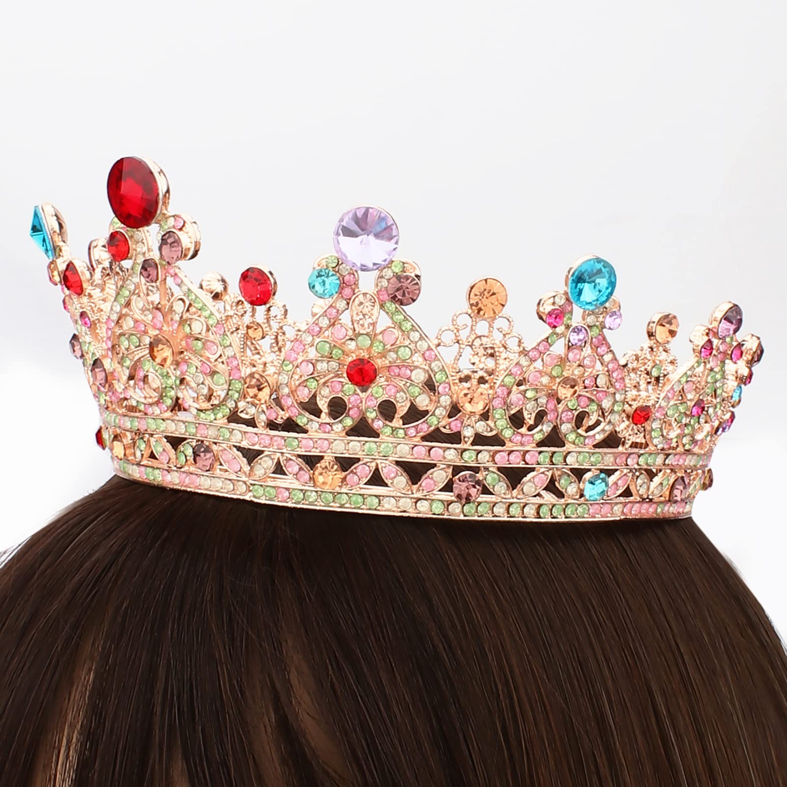 COCIDE Crown for Women Crystal Queen Crowns and Tiaras Girls Full Round Wedding Headband Hair Accessories for Birthday Pageant Prom Bridal Party Halloween Costume - Image 7