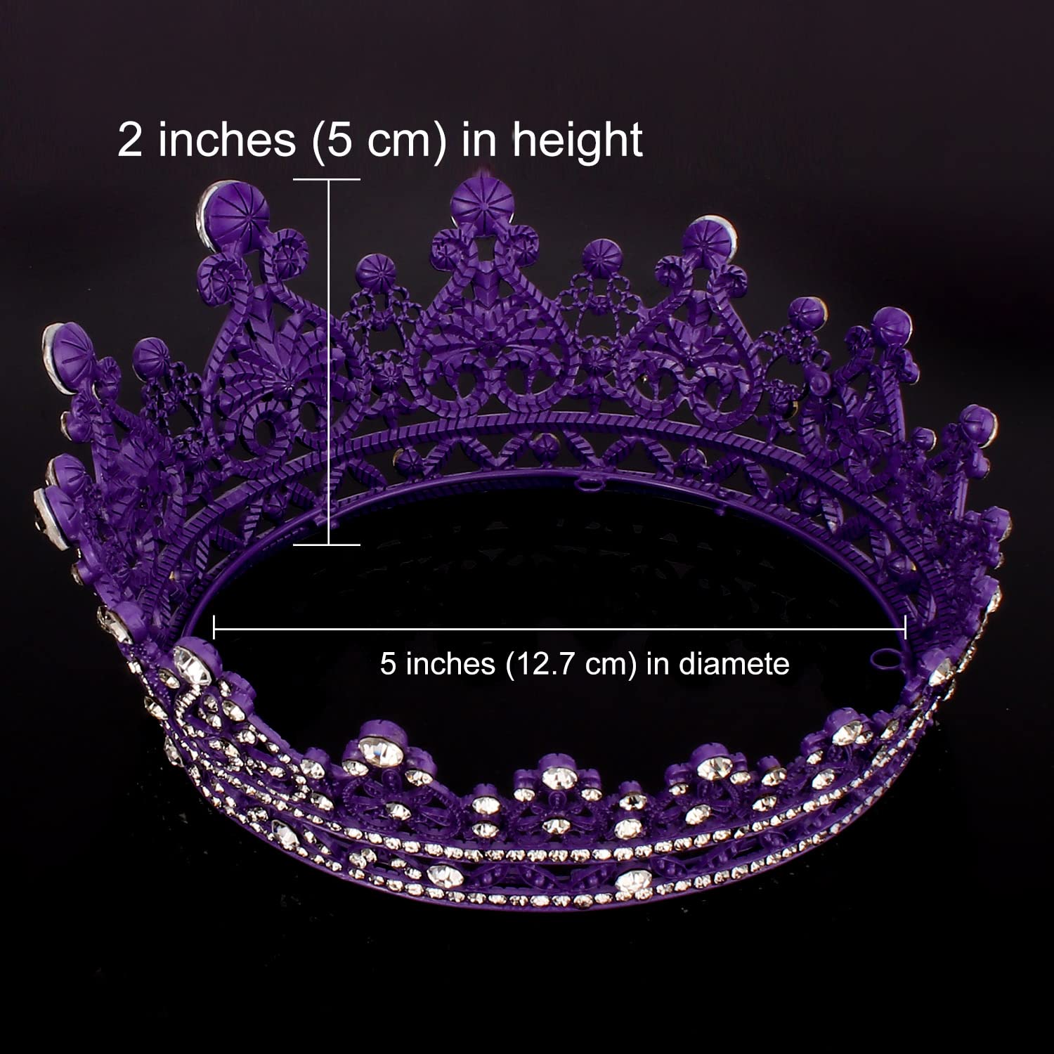 COCIDE Crown for Women Crystal Queen Crowns and Tiaras Girls Full Round Wedding Headband Hair Accessories for Birthday Pageant Prom Bridal Party Halloween Costume - Image 7