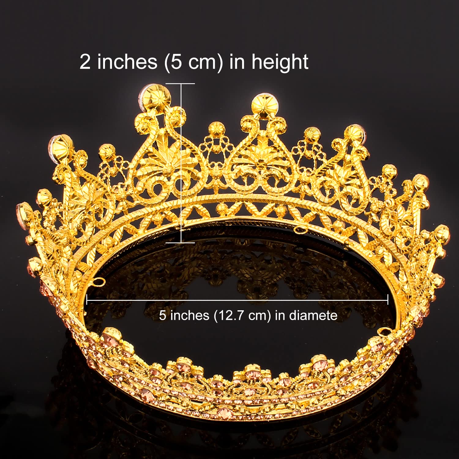 COCIDE Crown for Women Crystal Queen Crowns and Tiaras Girls Full Round Wedding Headband Hair Accessories for Birthday Pageant Prom Bridal Party Halloween Costume - Image 7