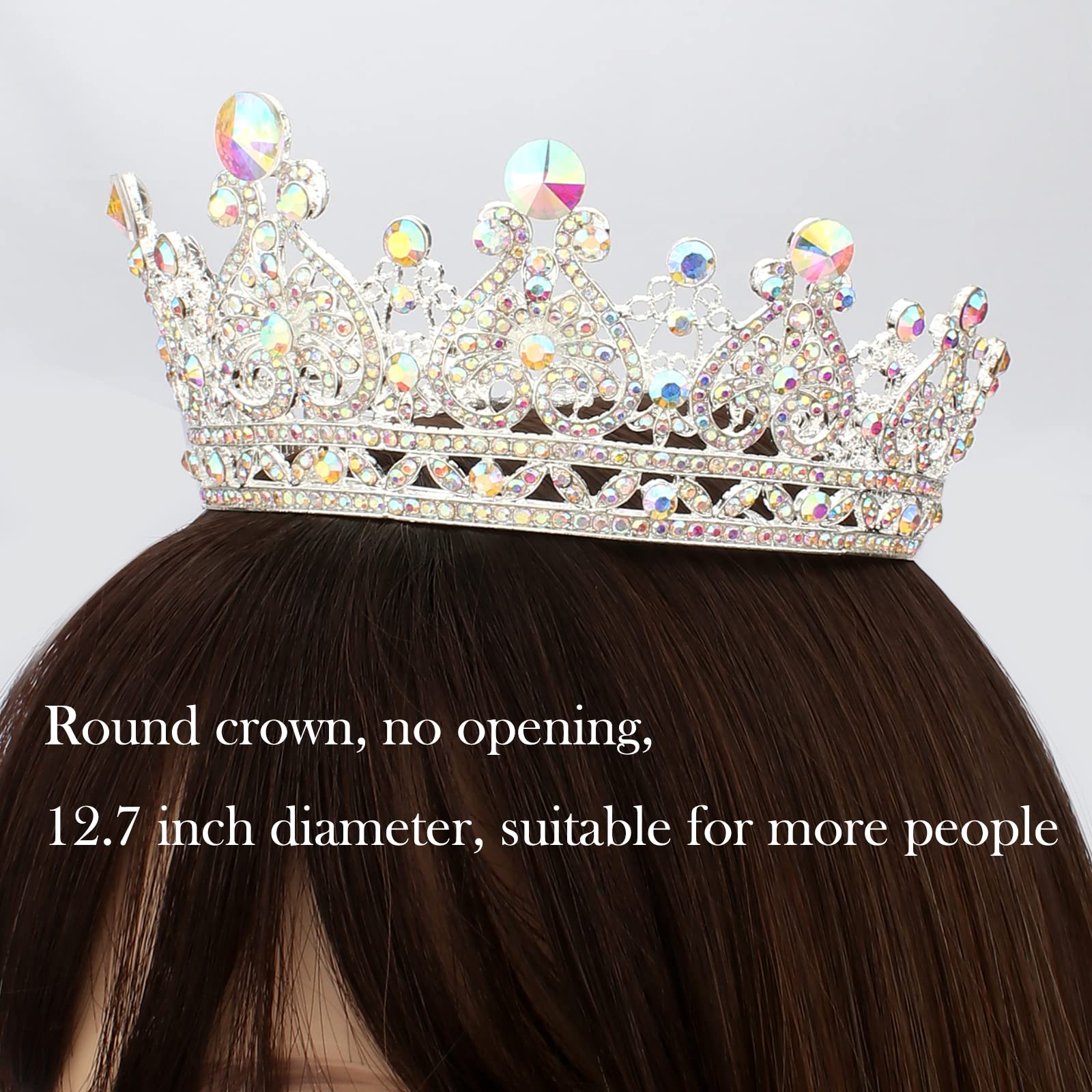 COCIDE Crown for Women Crystal Queen Crowns and Tiaras Girls Full Round Wedding Headband Hair Accessories for Birthday Pageant Prom Bridal Party Halloween Costume - Image 6