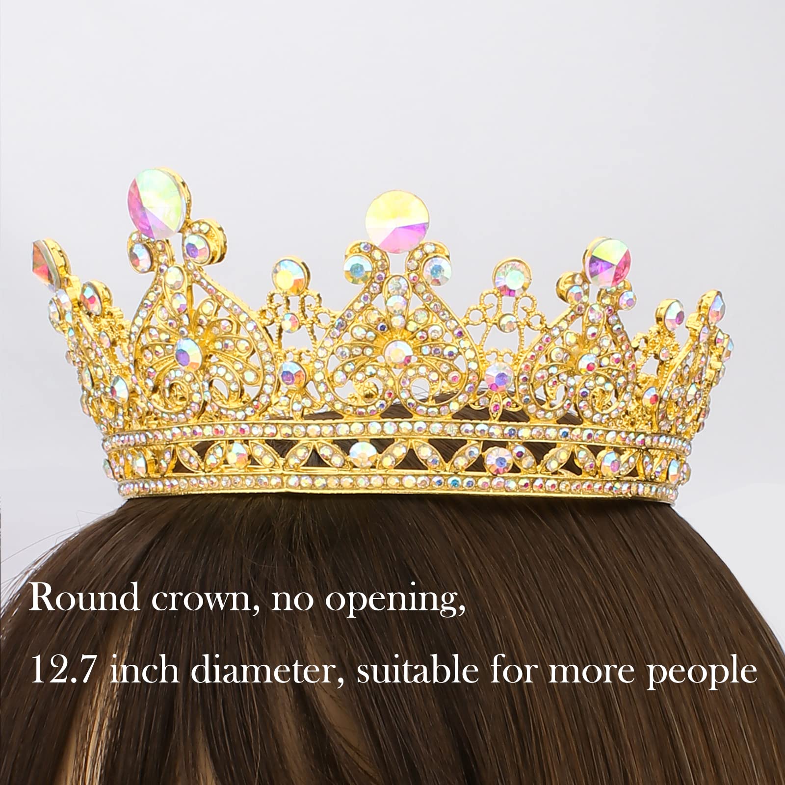 COCIDE Crown for Women Crystal Queen Crowns and Tiaras Girls Full Round Wedding Headband Hair Accessories for Birthday Pageant Prom Bridal Party Halloween Costume - Image 5