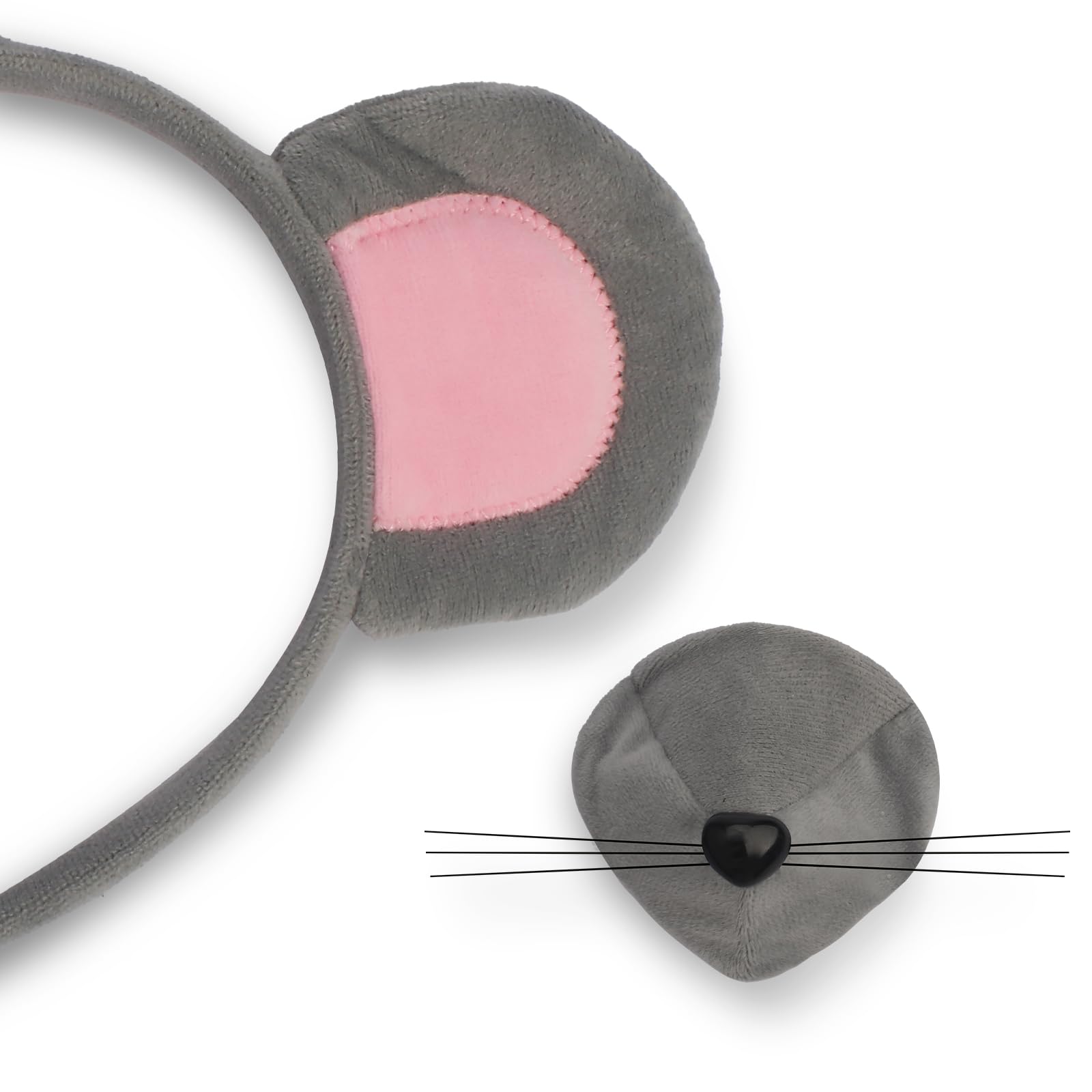 COCIDE Mouse Ears Headbands Rat Head Bands Ratatouille Costume Nose Bow Tie Tail Set Cosplay Halloween Dress Up Party Accessories Decorations Costume - Image 3