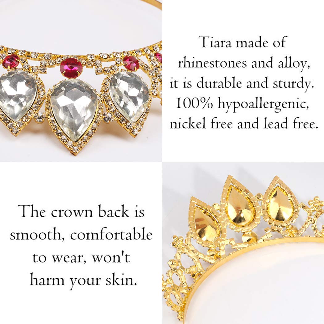 COCIDE Rapunzel Tiaras for Women Gold Crowns for Women Princess Crystal Rhinestone Hair Accessories for Girls Birthday Party Halloween Christmas Decoration - Image 6