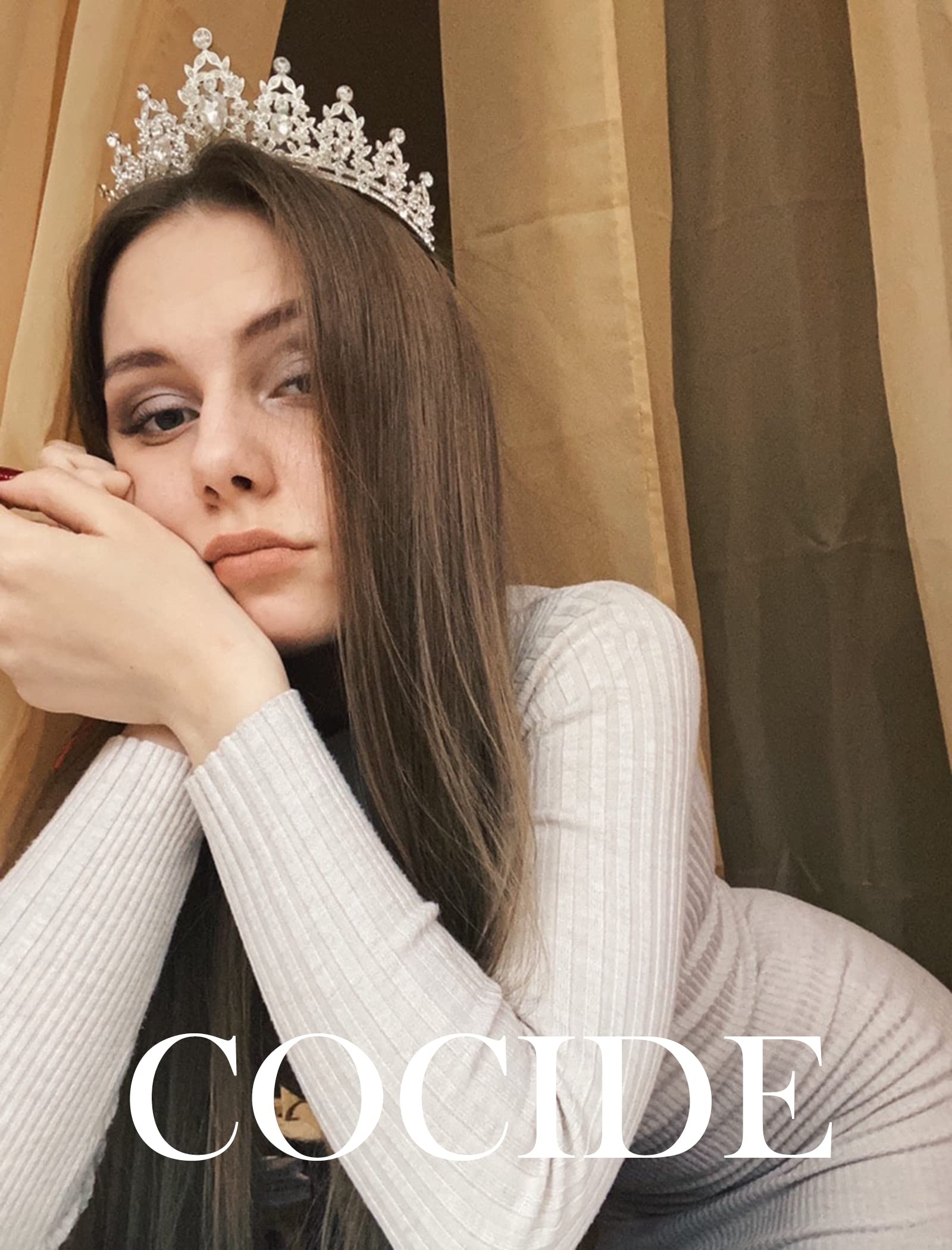 COCIDE Silver Tiaras and Crowns for Women Crystal Tiaras for Womens Clear Rhinestone Hair Accessories for Bride Wedding Bridal Prom Birthday Party Queen Decorations Costume Cosplay - Image 5