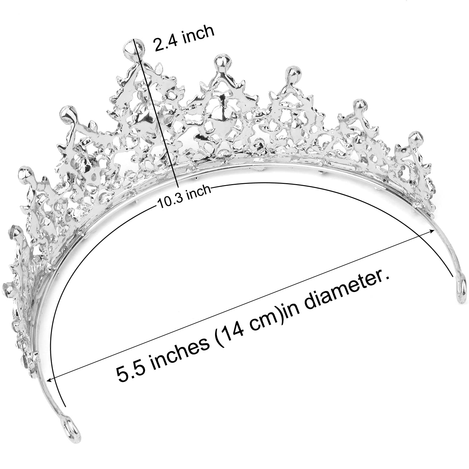 COCIDE Silver Tiaras and Crowns for Women Crystal Tiaras for Womens Clear Rhinestone Hair Accessories for Bride Wedding Bridal Prom Birthday Party Queen Decorations Costume Cosplay - Image 6