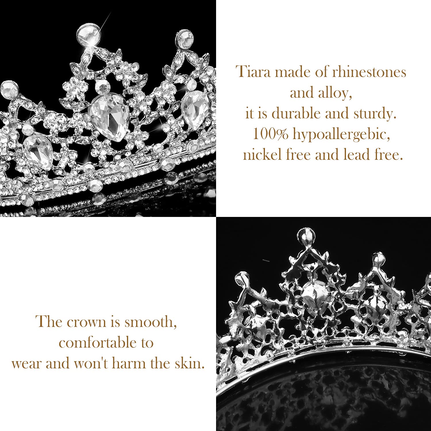 COCIDE Silver Tiaras and Crowns for Women Crystal Tiaras for Womens Clear Rhinestone Hair Accessories for Bride Wedding Bridal Prom Birthday Party Queen Decorations Costume Cosplay - Image 7