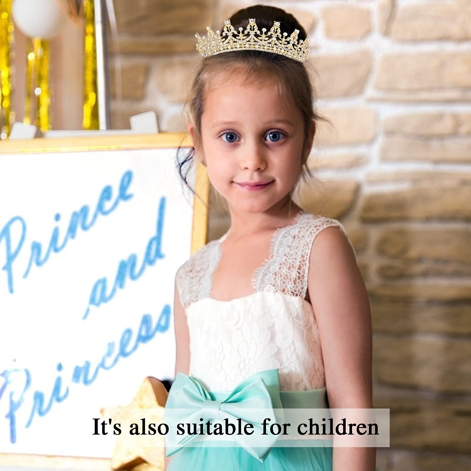 COCIDE Tiara and Crown Set - Women's Rhinestone Headband, Girls' Birthday Sash, Crystal Hair Accessories, Cake Toppers - Image 4