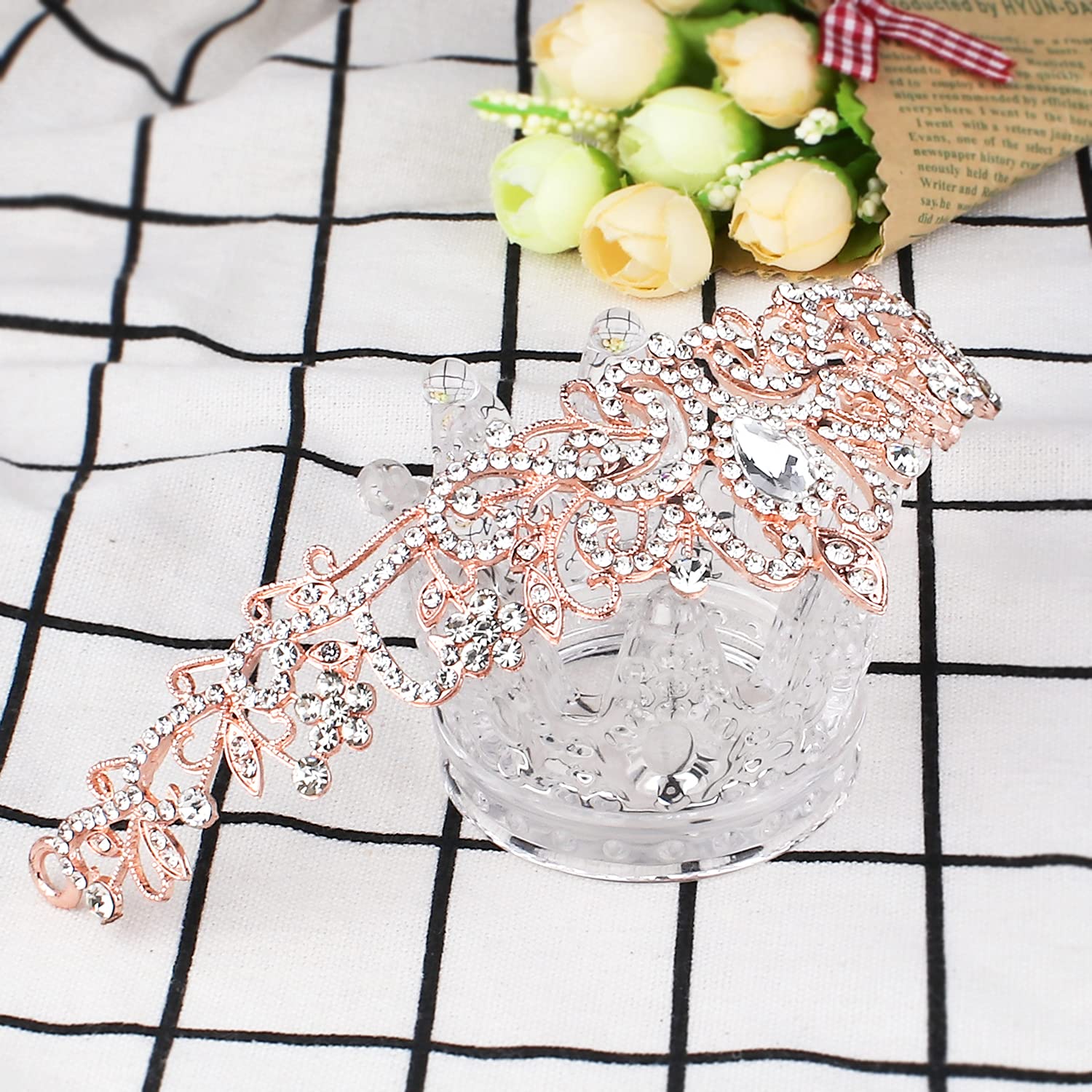 COCIDE Tiara Crowns Crystal Headband Princess Rhinestone Crown with Combs Bride Headbands Bridal Wedding Prom Birthday Party Hair Accessories for Women and Girls (no comb type) - Image 5